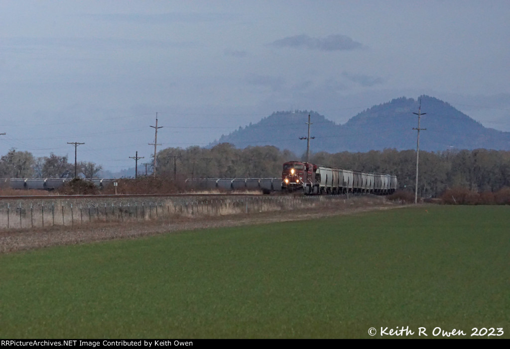 Southbound grain train.